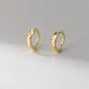 Nalan Plata de Ley S925 Estilo Japonés y Coreano Clips para Oreja Redondos Sencillos Pendientes Cortos Grabados Personalizados Joyería para Mujer E5240