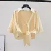 Camisa Blanca para Mujer con Lazo en el Dobladillo, Corte Holgado, Diseño Verano 2026, Top Versátil de Manga Corta