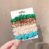 Paquete de 6 Scrunchies de Satén Versátiles Gomas Básicas para el Cabello Bandas para el Cabello Estilo Japonés Accesorios para el Cabello Esponjosos