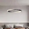 Lustre Minimalista de Luxo Leve Estilo Italiano para Sala de Estar Luz Principal Pós-Moderno Simples Anel de Cristal em Forma de LED Luz para Casa Sala de Jantar Quarto