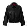 Estilo High Street Americano Simples Jaqueta Curta Preta Masculina Marca Tendência Solta Casual Top Lapela Zíper Jaqueta