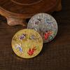 Ocho Diagramas Tai Chi Cuatro Bestias Sagradas Monedas Conmemorativas de Oro y Plata Medallas Conmemorativas de Comercio Exterior Retro Monedas Pintadas a Color Artículos de Regalo Acompañantes