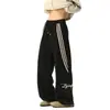 Pantalones deportivos para hombre para primavera y otoño 2026, marca nueva y de moda, pierna recta holgada, estilo Hong Kong, a rayas, fluidos, pantalones largos casuales
