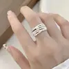 Anillos de Línea Multicapa para Mujer, Espiral Geométrica de Moda Retorcido Personalizado Estilo Nuevo Anillo Abierto, Anillo Dulce y Fresco para el Dedo Índice