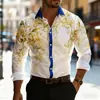 Camisas Masculinas, Camisas Casuais Masculinas de Manga Longa com Gola, Estampa Floral 3D, Transfronteiriço Tk Aliexpress