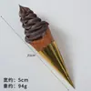 Modelo de Cono de Helado Gigante de PU Sintético Decoración para Congelador Adornos para Vitrina Accesorios Sundae Helado Antorcha de Helado Bronce Fundido