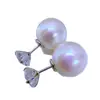 Acessórios de pérola DIY, brincos de tarraxa com zircônia de 6mm e quatro garras em prata de lei S925, um acessório de brinco multiuso