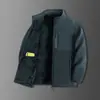 Nuevo diseño chaqueta de otoño e invierno para papá, forrada de polar y engrosada, abrigo holgado estilo jeep para hombre, chaqueta de primavera para hombres de mediana edad, ligera