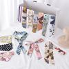 Fita Decorativa para Bolsa Bolsa Retro Feminina Fita Lenço de Cabeça Versátil Lenço Longo Estampado Frente e Verso Pequeno Lenço de Seda Atacado