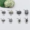 Plata de Ley 925 Accesorios de Juego Elefante Cubo de Ciruela Cuentas Separadoras Tee Doble Torque Accesorios para Pulsera Collar DIY