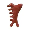 Pente de Massagem Quatro em Um de Sândalo Vermelho, Pente Meridian Multifuncional, Raspagem de Pontos de Acupuntura, Raspagem Nasal, Lifting Facial