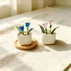 Venta al por mayor transfronteriza Rosas en maceta de cristal de Zibo, Manualidades de suculentas de cristal, Adornos de flores artificiales para escritorios de oficina