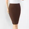 Saia de Seda Brilhante da Moda Europeia e Americana, Elegante, Justa ao Corpo para Mulheres, Cintura Alta, Comprimento Médio, Saia Lápis Elástica de Modelagem