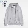 Sudadera de Manga Larga Rl Primavera y Otoño Transfronteriza para Hombre Casual Color Sólido Logo de Caballo Bordado Sudadera Cardigan con Cremallera Ropa para Hombre y Mujer