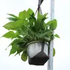 En stock creativo PU cuero maceta bandeja colgante suculenta cesta colgante planta verde interior flor jardinería decoración