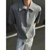 Verão Novo Estilo Old Money Solto Casual Camisa OLO Camiseta de Manga Curta Top Masculino H1083 Branco Nenhum