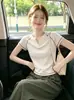 Camiseta Elegante de Bloques de Color con Cuello en V y Manga Corta para Mujer, Nuevo Verano 2026 Casual Versátil Moda Adelgazante Superior A13213