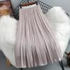 Elegante Falda Midi Nueva de Chifón Fluido para Mujer, Estilo Verano Fino de Largo Medio, Cubre Caderas, Falda Midi Acampanada A-Line Adelgazante