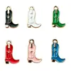 Botas Vaqueras Occidentales Transfronterizas Europeas y Americanas Accesorios de Aleación Esmaltada Joyería DIY Llavero Colgante Pulsera Encanto