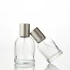 Botella de Perfume de 30 ml en Stock del Fabricante, Botella Gruesa de Vidrio de 50 ml, Botella Redonda Corta de Muestra, Botella Recargable de Viaje, Botella con Atomizador