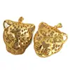 Collar con colgante de cabeza de leopardo hueca dominante de tendencia europea y americana para hombre y mujer, personalidad, chapado en cobre, oro real, accesorios de joyería hip hop