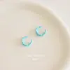 Pendientes Geométricos Irregulares en Forma de C, Serie Dopamina, Aguja de Plata 925, Diseño Sencillo de Nicho, Pendientes Versátiles y Elegantes