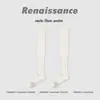 Calcetines Originales Renaissance para Mujer, Calcetines Largos de Otoño e Invierno, Calcetines Holgados Sin Costuras Hasta la Rodilla, Calcetines Versátiles de Color Sólido de Algodón para Mujer