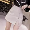 Falda midi con abertura, estilo cremallera, cintura alta, ajustada a las caderas, talla grande, para gorditas mm, versátil, que cubre las caderas, adelgazante, de pierna ancha, línea A