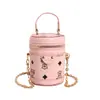 Bolso cruzado mini cilíndrico para mujer, nuevo y moderno bolso tipo cubo de un solo hombro, cadena cruzada para labiales y monedero