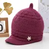 Gorro de Invierno para Mujeres de Mediana Edad y Mayores Abuela Mamá Persona Mayor Gorro Cálido Más Terciopelo Protección contra el Frío Lana Gorro de Punto para Señora Mayor