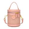 Bolso Cilíndrico Portátil Moderno y Elegante 2025, Estilo Coreano de Alta Gama Casual para Desplazamientos Versátil Bolso de Cubo Inclinado de Moda