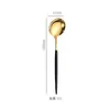 Vajilla Portuguesa Acero Inoxidable Cuchara Tenedor Estilo Nórdico ins Postre Cuchara Redonda Creativo Bañado en Oro Tenedor Cuchara para el Hogar