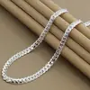 Longrui Braceleto de Cobre Banhado a Prata Venda Quente Transfronteiriça Cor Ouro 18K Pulseira de Corrente Lateral 4mm Colar Joias Fabricante Atacado