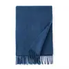 Bufanda de Lana de Color Sólido con Ambiente Invernal, Lujo Ligero, Chal de Borlas de Gama Alta, Bufanda Cálida de Moda para Viajar al Trabajo al por Mayor