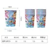 Conjunto de Decoração de Festa de Aniversário Infantil com Copos de Papel, Pratos de Papel, Guardanapos de Papel, Toalha de Mesa com Tema da Equipe Patrulha Canina Azul de Desenho Animado