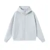 Sudadera con capucha y cremallera gruesa de 400 g para Otoño/Invierno para jóvenes, estilo callejero, mezcla de algodón, corte holgado, unisex, chaqueta para pareja