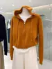 Nuevo cárdigan con capucha de color liso, estilo coreano, suelto, de moda, para mujer, otoño e invierno, versátil, casual, abrigo suéter con doble cremallera