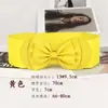 Cinturón elástico ancho de cintura alta para mujer con decoración de lazo azul, cinturón reductor elástico rojo versátil, venta al por mayor transfronteriza