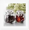 Botella Plana Redonda de 180ml Tarro de Almacenamiento de Cocina Botella de Empaque para Té de Flores Bayas de Lobo Negras Botella de Vidrio para Dulces Botella Sellada para Mantener la Frescura