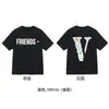 Nueva Camiseta Vlone Jerry Grande V Humo Reflectante Holgada de Manga Corta Flor de Cerezo Pareja Streetwear de Moda