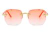 Gafas de Sol Degradadas sin Marco con Borde Cortado, Gafas de Sol de Moda de Alta Definición, Protección Solar, Protección Ultravioleta, Gafas de Sol para Conducir