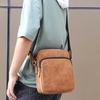Bolso de hombro de cuero de caballo loco para hombre, bandolera vertical de cuero genuino, estilo vintage, personalizado, para comercio exterior