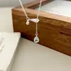 Colar Gota D'água Azul para Mulheres, Luxo Leve, Nicho, Simples, Doce, Fresco, Elegante, Corrente para Clavícula, Acessório de Corrente para Suéter