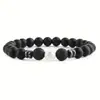 Pulseira de Pedra Vulcânica Pulseira de Energia Unissex Espaçador Magnético Cera de Abelha Âmbar Turquesa Branca Malaquita Fosco