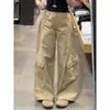 Pantalones acampanados ajustados estilo Hong Kong retro para figuras petite, color caqui, nuevos pantalones de trabajo de cintura alta para verano