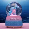 Regalo para Niños Cubierta de Plástico Kuromi Frozen Elsa Bola de Cristal Caja de Música Estudiante Femenina Regalo de Cumpleaños Caída de Nieve