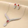 2026 Nueva Joyería Nupcial Transfronteriza de Amazon Zircón Pedrería Collar Pendientes Anillo Accesorios Al Por Mayor