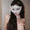 Máscara de Año Nuevo Dioses Niña Zorro Flor Máscara Facial Estilo Nacional Antiguo Pintura de Color Bola Barra Media Cara Máscara de Vestir