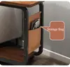 Mesa de cabeceira moderna de plástico para quarto, em forma de C, com bolsa de armazenamento