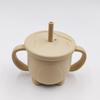 Taza de Silicona con Popote de Dibujos Animados Transfronteriza, Taza para Snacks, Taza de Aprendizaje para Bebés y Niños Pequeños, Taza de Agua para Bebé, Taza de Silicona para Niños